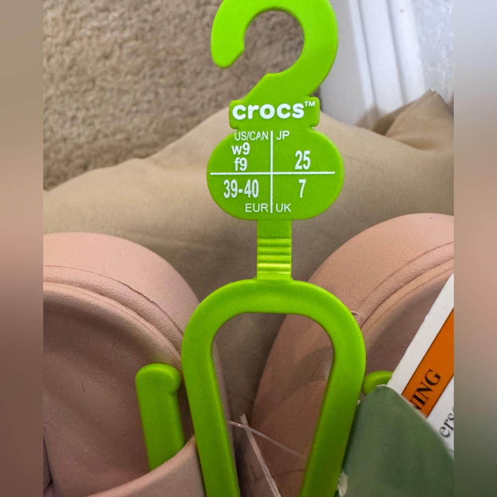 CROCS Women's Getaway Platform Toe Loop Slide Sandals Size 9 Nude/beige pinkish - Picture 5 of 10